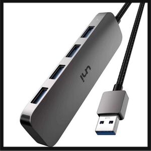 【未使用】uni★USB ハブ 3.0 USB ポート[ USB3.0*4ポート] ｜ uni ハブusb 3.0 対応 USB変換アダプタ usb a ハブ｜高速データ転送, 1.2m