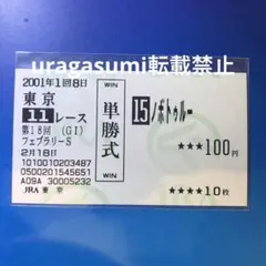 現地購入的中単勝馬券【2001年フェブラリーステークス】ノボトゥルー