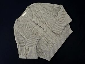 CECIL McBEE セシルマクビー ケーブル編み ハーフジップ ニット セーター sizeF/グレー ◇■ ☆ ehc8 レディース