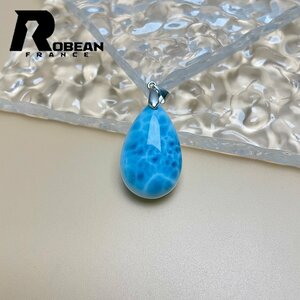 レア EU製 定価10万円★ROBEAN・ラリマーペンダント★パワーストーン アクセサリー 天然石 高級 綺麗 お守り 約33.2*16.8*10.2mm Y521034