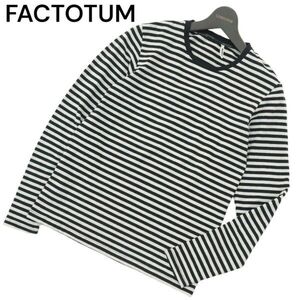 FACTOTUM ファクトタム 秋冬 ウール混★ 長袖 クルーネック ボーダー カットソー ロンTシャツ Sz.46　メンズ 日本製　A3T11328_9#E