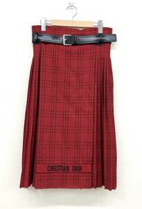 Christian DIOR クリスチャン ディオール プリーツ ラップ スカート 巻きスカート 851J14A1029 サイズM