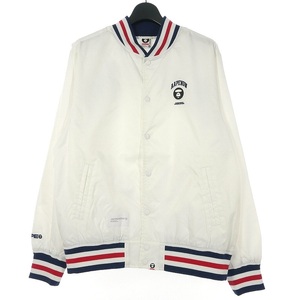 アベイシングエイプ A BATHING APE エーエイプ AAPE 24AW NOW LIGHT WEIGHT JACKET バーシティジャケット ナイロンブルゾン アーチロゴ M