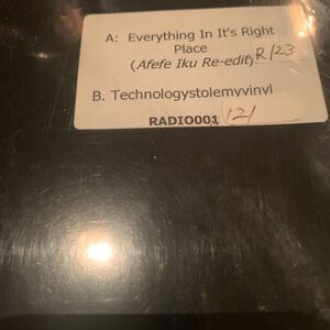 12inc【良品】人気 レア Radiohead Everything Is In Its Right Place (Afefe Iku Re-Edit)/ Moodymann - Technologystolemyvinyl