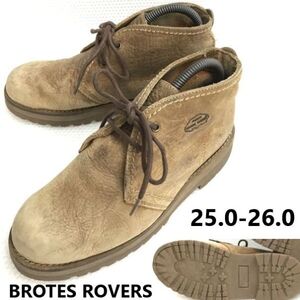 スペイン製★BROTES ROVERS★ラグソール/重厚本革/レザーショートブーツ【25.0-26.0程度/茶/brown】Leather/Boots/shoes◆sZ-206