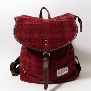 Harris Tweed ハリスツイード リュック リュックサック バッグパック レッド 柄物 可愛い お洒落 リュック リュックサック バッグパック