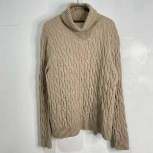 ☆送料無料☆Brooks Brothers☆ITALIAN YARN☆タートルネックケーブル編みセーター☆ベージュ系☆M☆C23