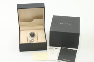 BVLGARI ブルガリ BB33SS AUTO ブルガリブルガリ 自動巻き デイト 黒文字盤 メンズ 腕時計 箱有 稼働品 4084-HA