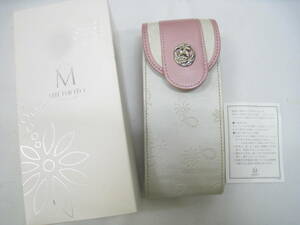 新品 MIKIMOTO ミキモト メガネケース 真珠 パール 花 フラワー 白×ピンク ホワイト