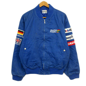 Benetton Formula1 ベネトン フォーミュラ 90s ジャケット ブルゾン 中綿 ワッペン 46 青 ブルー メンズ