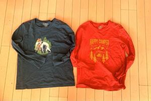 L.L.Beanキッズ長袖tシャツ2枚(記載サイL14-16)とユニクロ&GUのパンツ(記載サイズ150)のセット　