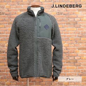 秋冬/J.LINDEBERG/48サイズ/ボア ブルゾン ふわもこ 快適 伸縮性◎ ジップポケット アウトドア 新品/グレー/jd178/