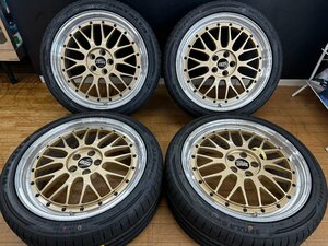 美品！王道のBBS LMシリーズ 18インチ！7.5j/100/5h/+49　新品輸入タイヤ 225/40R18 4本SET！プリウス/86/BRZ/レガシィ等