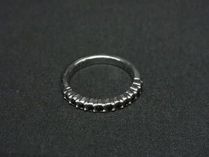 ■美品■ SWAROVSKI スワロフスキー ラインストーン リング 指輪 アクセサリー 表記サイズ48(約7号) シルバー系×ブラック系 DG1078