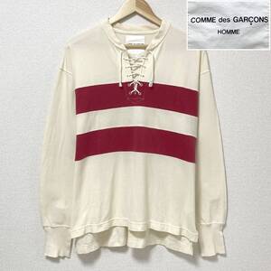 AD1995 オムスペシャル COMME des GARCONS HOMME 鹿の子 レースアップ 長袖 カットソー コムデギャルソンオム 90s VINTAGE archive 4090373