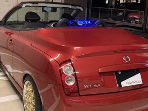 valkyrie style ニッサン　マーチ　マイクラ　micra C+C FHZK12 MICRA 専用ウィンドディフレクター　LED 青