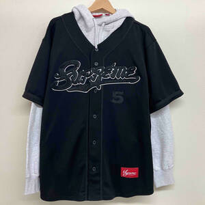 Supreme BASEBALL JERSEY HOODED SWEATSHIRT BLACK シュプリーム ベースボール ジャージー フーディー パーカー サイズL