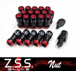 ☆Z.S.S. レーシングナット M12×P1.5 アルミカラー付 スチールナット 20本 専用工具 キズ防止 ホンダ インテグラ シビック 新品 ZSS