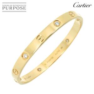 カルティエ Cartier ラブ ブレス ハーフ ダイヤ 4P #16 K18 YG イエローゴールド 750 ブレスレット バングル Love Bracelet 90231192