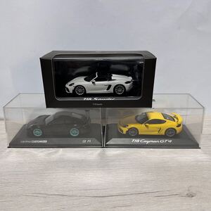 ミ-15 PORSCHE ポルシェ3台まとめ 718 spyder 718 cayman GT4 GT3 RS ミニカー ポルシェ　1/43