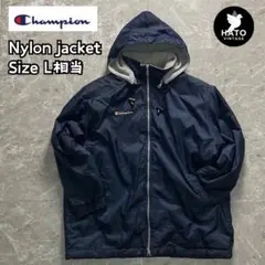 champion チャンピオン ナイロンジャケット フード着脱 サイズL相当