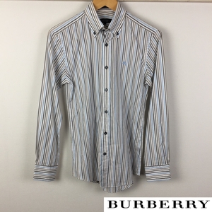 美品 BURBERRY BLACK LABEL 長袖シャツ ストライプ サイズ1 返品可能 送料無料