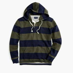 【新品】サイズ:XL J.CREW JEANS ジェイクルー ジーンズ French Terry Rugby Hoodie ラグビー パーカー ダークモス/ネイビー 2