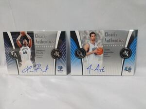 2006-07 Fleer E-X Clearly Authentics Auto Lawrence Roberts James Augustine 2枚セット RC 直筆サインカード NBA Magic Grizzlies