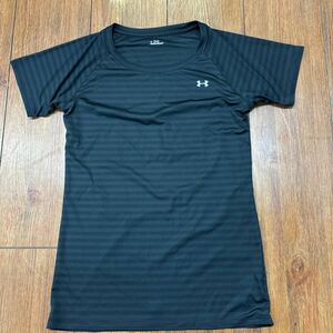 UNDER ARMOUR アンダーアーマー 半袖Tシャツ メンズ L ブラック ボーダー GO THE DISTANCE f1