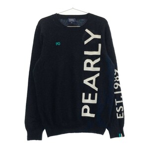 【1円】PEARLY GATES パーリーゲイツ カシミヤ ニットセーター ネイビー系 6 [240101159596]