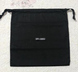 ドルチェ&ガッバーナ「DOLCE&GABBANA 」バッグ保存袋 (3665) 正規品 付属品 内袋 布袋 巾着袋 30×30cm ブラック 布製 小さめ