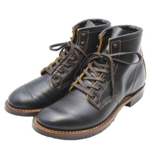 美品 REDWING レッドウィング US6D 24cm ベックマン 9060 茶芯 フラットボックス ラウンドトゥ ウィメンズ 黒 クロンダイク 35003405