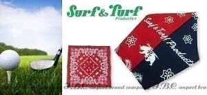 正規品★Surf&Turf★サーフ&ターフ★ペイズリーバンダナセット★ネイビー紺×レッド赤【本物保証】EVEN掲載★芸能人御用達★ネコポス可