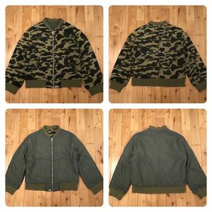 ★リバーシブル★ MA-1 bomber jacket Mサイズ a bathing ape BAPE エイプ ベイプ アベイシングエイプ ジャケット 迷彩 1st camo green 413