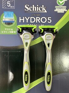 ●送料無料■Schick HYDRO5 PREMIUM■ シック ハイドロ5 プレミアム■ホルダー&替刃1個X2個　初期装着 五枚刃 メンズ 脱毛 髭剃り