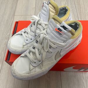 中古　箱付　ナイキ　x サカイ　ブレザー　ロー　ホワイト　サイズ　26.5cm NIKE SACAI BLAZER LOW