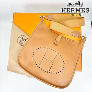 美品 付属品完品 HERMS エルメス エブリンGM ショルダーバッグ エプソン ブラウン レザー HERMES □A刻印 斜め掛け 肩掛け