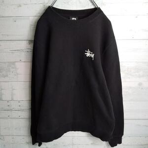 STUSSY スウェット トレーナー ロゴ ステューシー Sサイズ ブラック ビッグロゴ