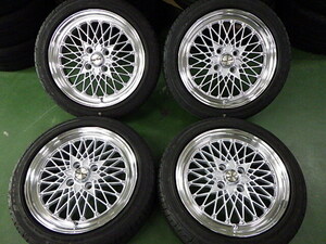 美品☆Battle Racing 15×5.5J+35&バリ溝165/55R15 2024年製造タイヤセット☆メッシュ☆PCD100☆SSR風/カスタム軽カー/街道レーサー/走り屋