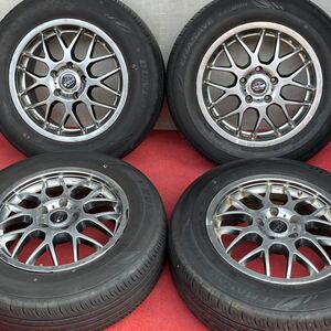 65%溝有。RACING PIAA LUOMO TERZO DESING 16インチ×7J＋48 PCD114.3 5穴DUNLOP 215/65R16ラジアル4本。シルビア スカイライン マーク2 他