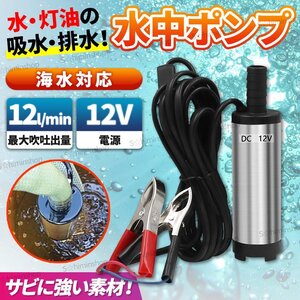 水中ポンプ 12V 小型 ミニ 海水 池 ポンプ 水槽 給水 排水 ワニクリップ 給油 汚水 泥水 クランプ 水中ウォーターポンプ ビルジポンプ ②