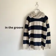 in the groove インザグルーヴ☆フード付きニット☆ボーダーニット