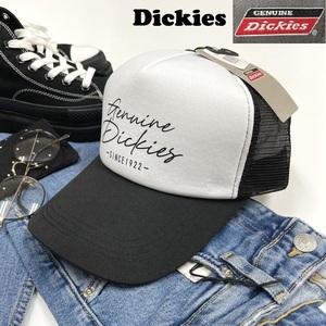 未使用品 Dickies ホワイト×ブラック メッシュキャップ メンズレディース カジュアルアメカジアウトドアゴルフジムタグ ロゴ ディッキーズ