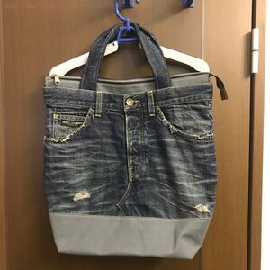  デニムリメイク トートバッグ　D&G