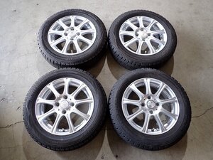 YS15410【送料無料165/65R14】ソリオ デリカD:2 ハスラーなどに ダンロップ 中古スタッドレス ▼14×4.5J 100/4H ET45▼1円スタート