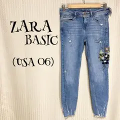 ZARA BASIC ザラベーシック（USA06）/青/スキニー/デニムパンツ