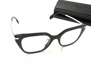 1円 ■極美品■ BURBERRY バーバリー B 2310-F 3001 52□19 140 メガネ 眼鏡 めがね メンズ レディース ブラック系×シルバー系 FD0802