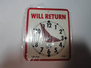 ☆WESCOSA Inc.CA《便利な店舗用サイン:(何時にもどります:WILL RETURN,オープン中どうぞ:OPEN COME IN)》①☆送料130円 U.S.A 収集趣味