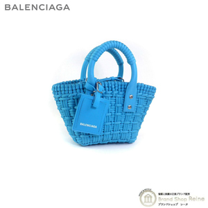 バレンシアガ （BALENCIAGA） ビストロ XXS ファブリック ストラップ付きバスケット 2way ハンド ショルダー バッグ 678028（美品）中古