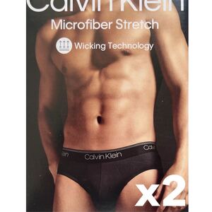 Calvin klein カルバンクライン メンズビキニ　M(S) ブラック　黒　ナイロンストレッチ　メンズインナーウエア　メンズブリーフ　男性下着